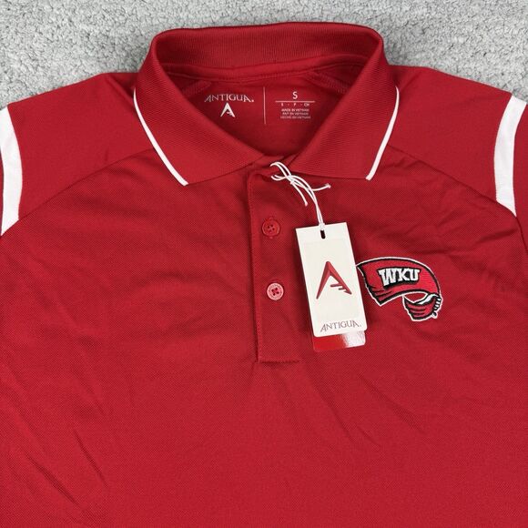 Western Kentucky Hilltoppers Shirt Men Small Red Antigua Polo WKU Towel Logo NWT - Picture 4 of 12